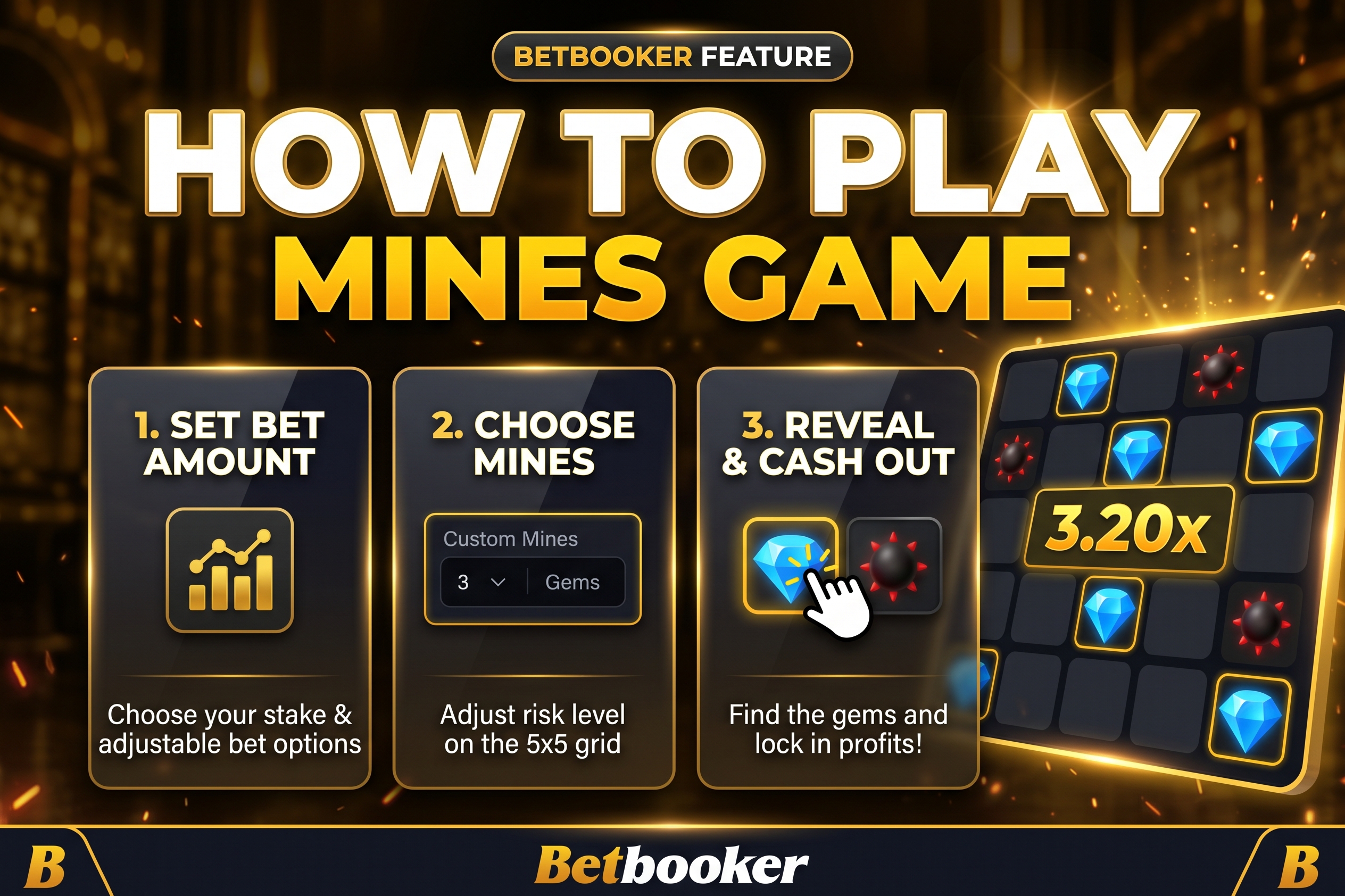 💣 How to Play Mines on BetBooker : A Step-by-Step Guide to Big Wins!
