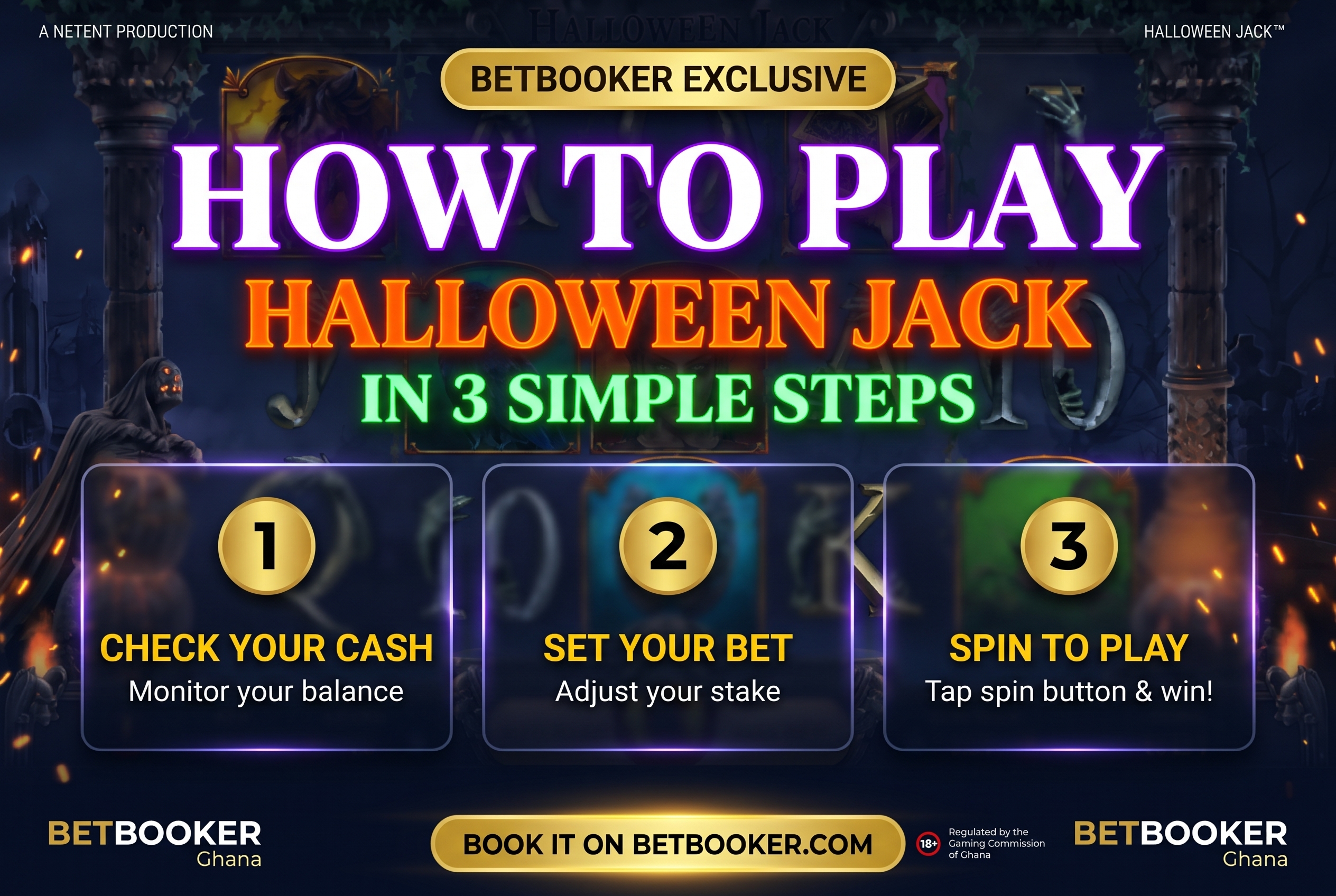 🎃 How to Play Halloween Jack on BetBooker Ghana: 3 Simple Steps to Spooky Slot Wins!